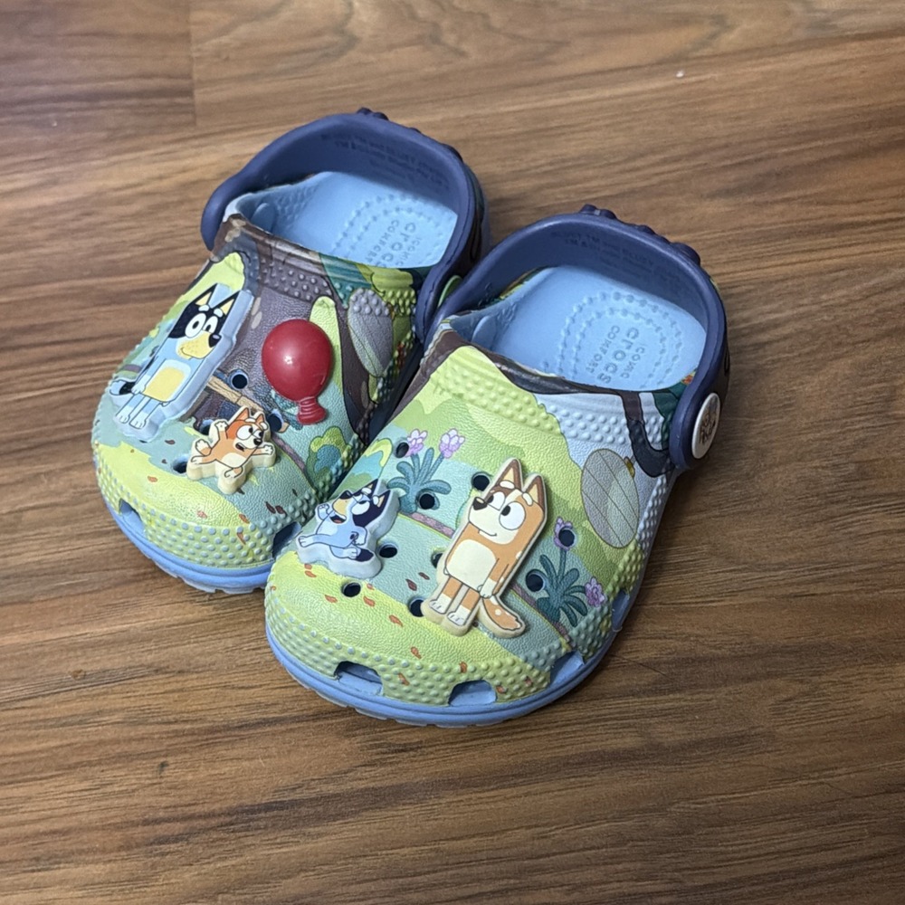 Crocs Baby Girls/boys 5C 5 Disney Boys Healer Slip In Shoes Clogs Blue VGC